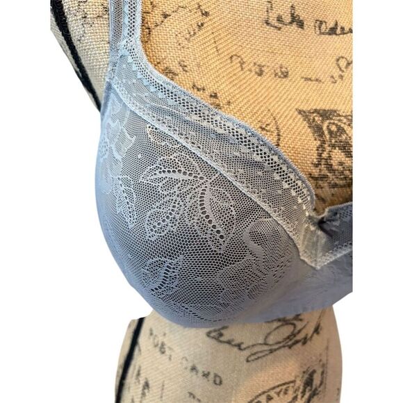 Cacique Women's Lace T-Shirt Bra 40F Gray Lightly Lined Underwire - Picture 2 of 13